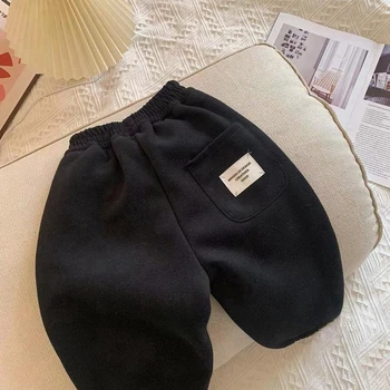 Kids Plush Trousers 5 Autumn Winter Boys' and Girls' Sports Plush Pants New Korean Edition Striped Children's Pant Boys Pants Girls Winter Clothes 5