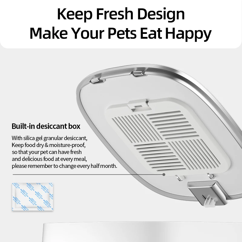 ROJECO Automatic Cat Feeder Pet Smart Cat Food Dispenser Accessories Button Version Auto Feeder For Cats Dog Dry Food Feeding 4L