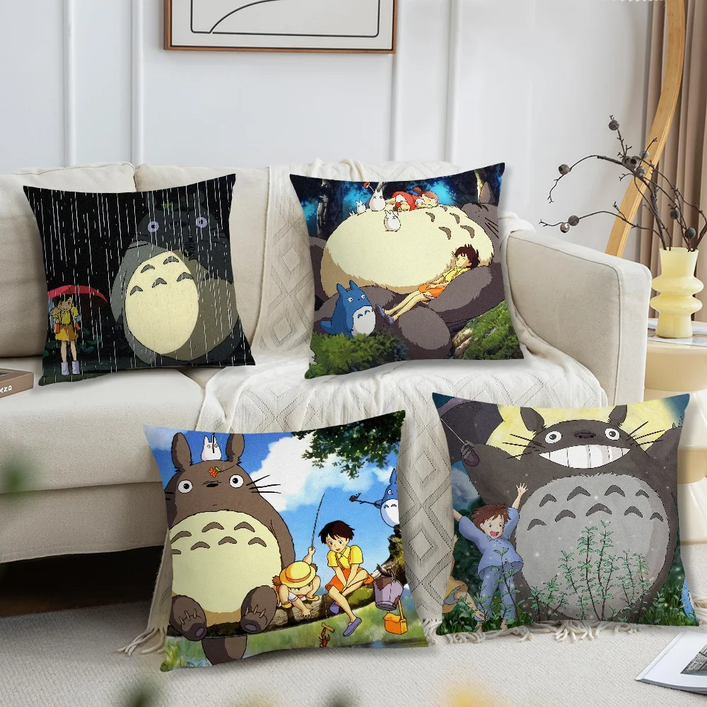 cushion cover Cartoon For Home Bedroom Totoro Neighbors Room Decoration Living Room Sofa Pillow Case Suitable