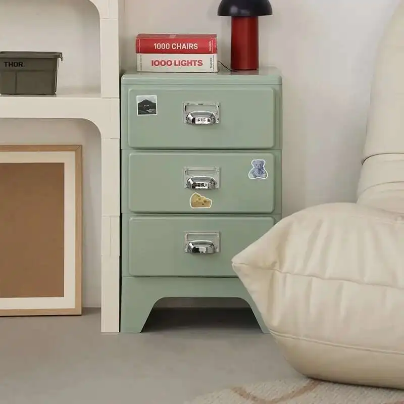 

Nightstand Bucket Cabinet Entryway Bucket Sofa Sideboard Plastic Creative Narrow Cabinet Designer File Drawer Storage Cabinet