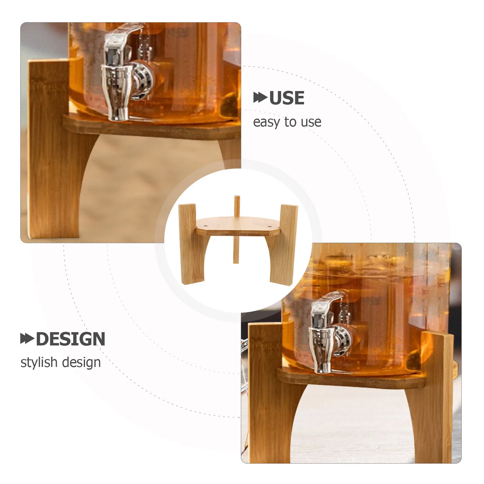 

1pc Wooden Drink Stand For Beverage Dispenser Holder Water Dispense Display Shelf Cold Kettle Rack Tea Dispenser Base