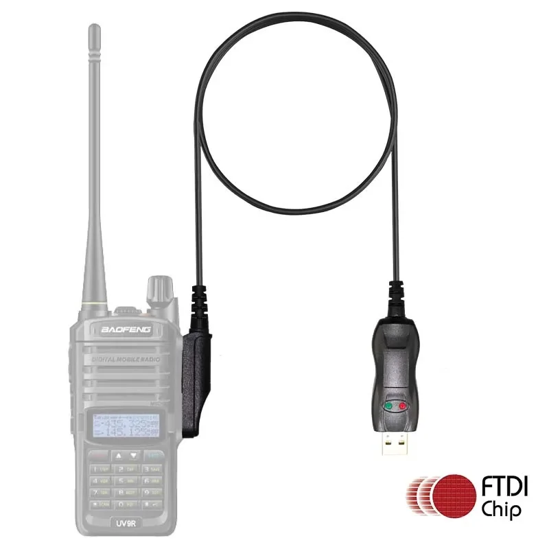 Baofeng FTDICable Waterproof Walkie Talkie USB Programming Cable with USB Driver for Two Way Radios BF-9700 A58 UV-9R Plus