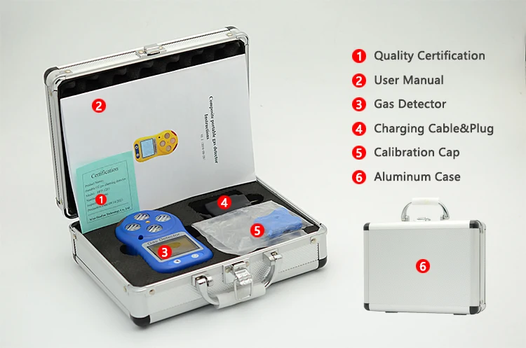 CE ATEX – moniteur Portable multi-gaz, détecteur d'alarme CH4 O2 H2S CO