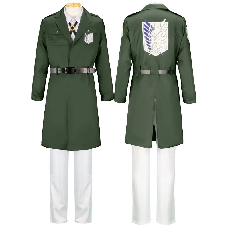 

Shingeki no Kyojin Season 4 Cosplay Costume Anime Investigation Corps Cloak Uniform Green Long Trench Coat anime cosplay