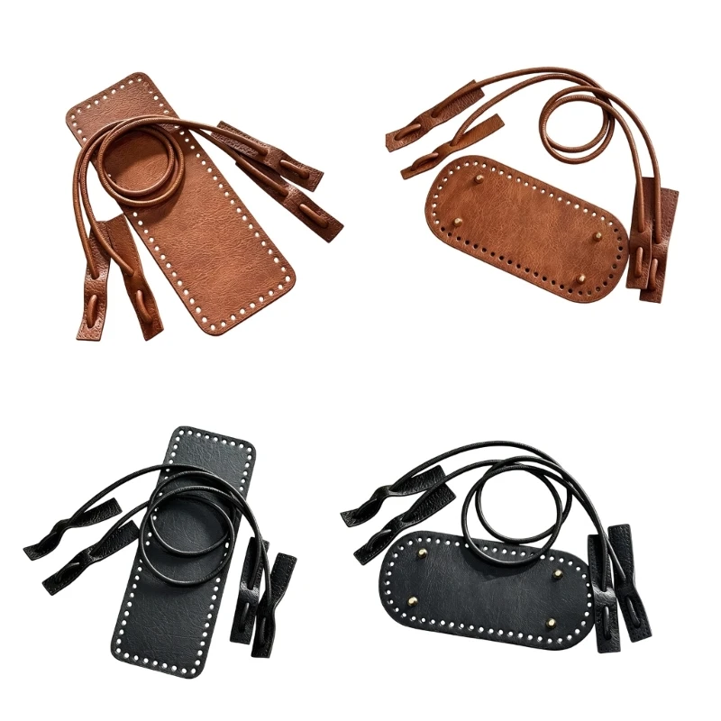 340D Crochet Bag Bottom Accessories with Carry Strap, Edge-Perforated Base Set for DIY Bag Repair and Crochet Work Use