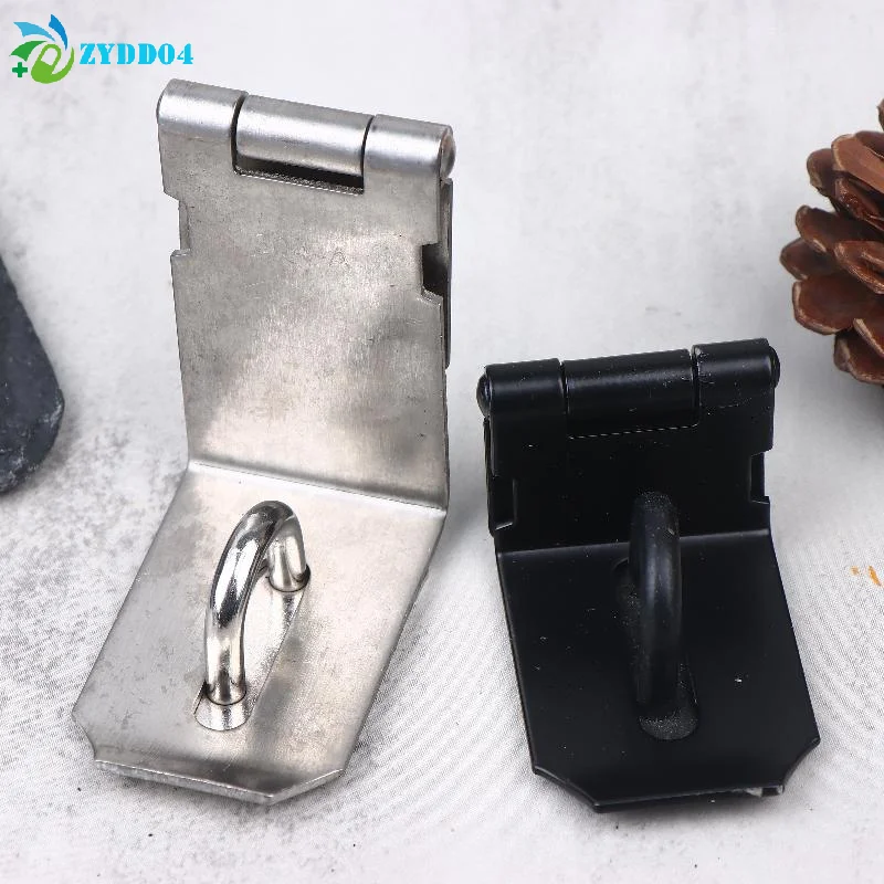●1 Set Stainless Steel Padlock Clasp Gate Hasp Staple Door 90 Degrees Latches Lock Shed Latch Household Burglar-proof Hardware