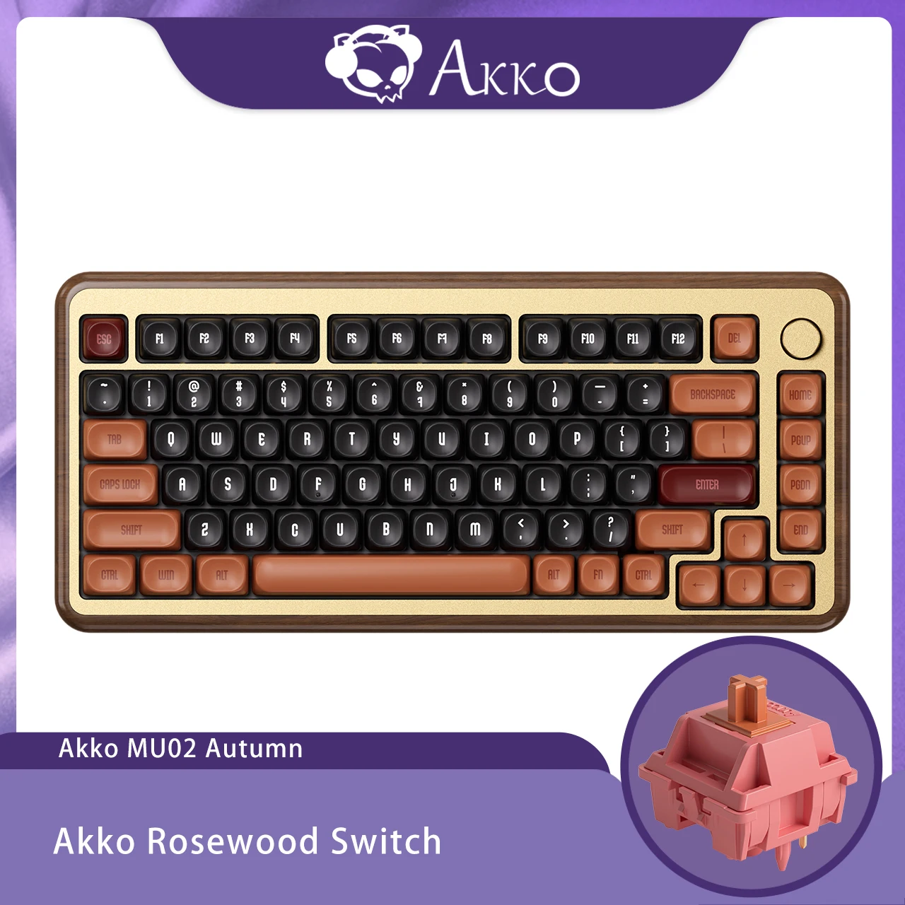 AKKO MU02 木製メカキーボード RGB ホットスワップ BT5.0