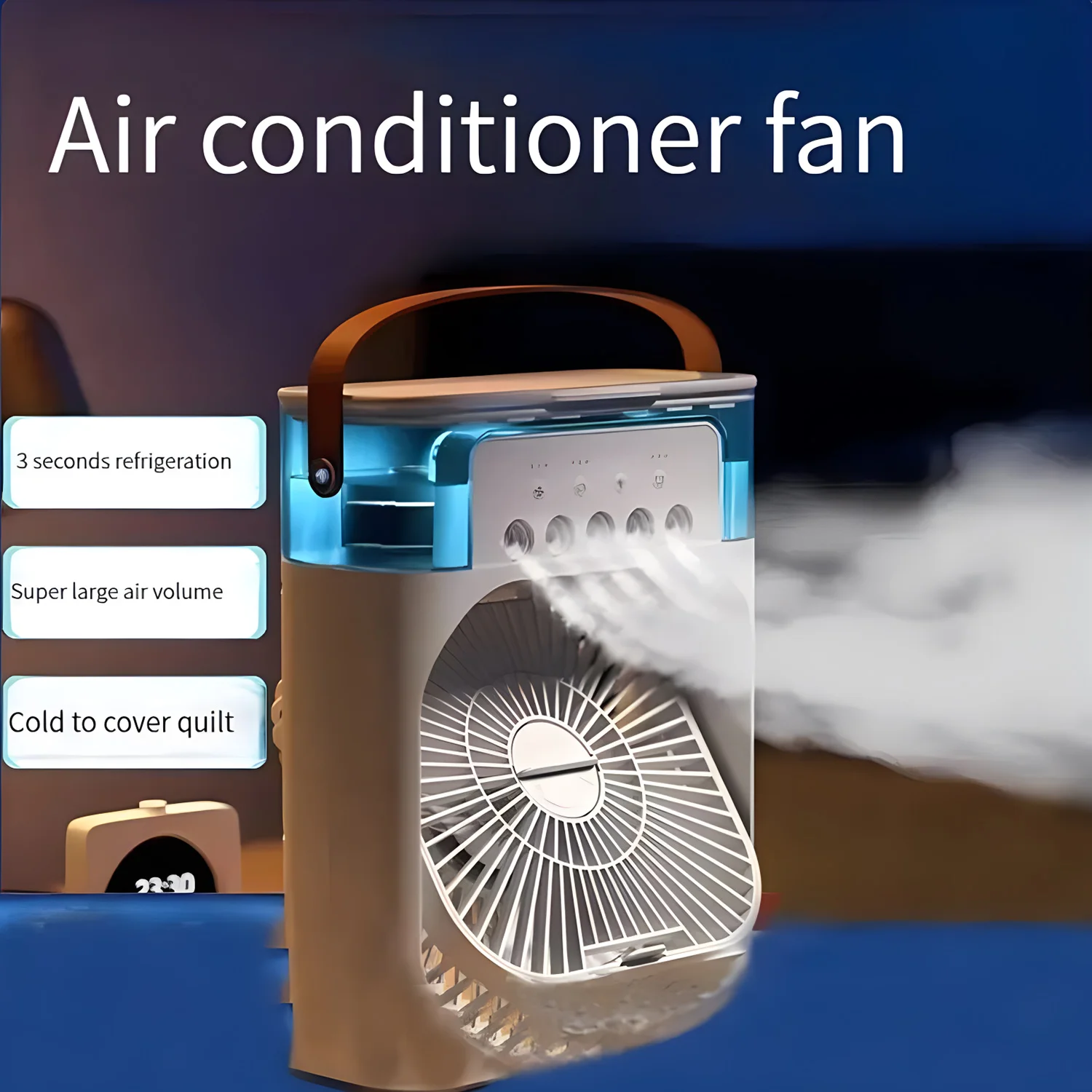 NEW Portable Air Conditioning Fan 5-Hole Spray Humidified USB Quiet Mobile Air Conditioner Cooling Cooler Fan for Desktop Office