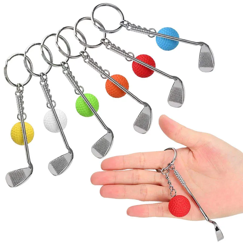 18Pcs Golf Ball Club Key Chain Lightweight Backpack Pendant Car Keychain Fashion Split Keyring Car Key Holder