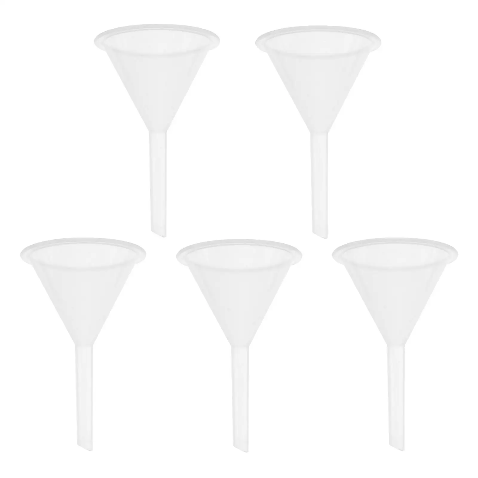 

5pcs Plastic Funnel for Filling Bottles Small Essential Oil Lab Car Oil Change Gas Additives Transmission Fluids Power Steering