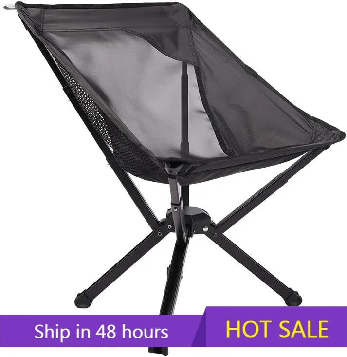 

YTYIN Factory Custom Compact Lightweight Folding Chair Aluminum Alloy Portable Camping Chair with Pockets Moon Chair