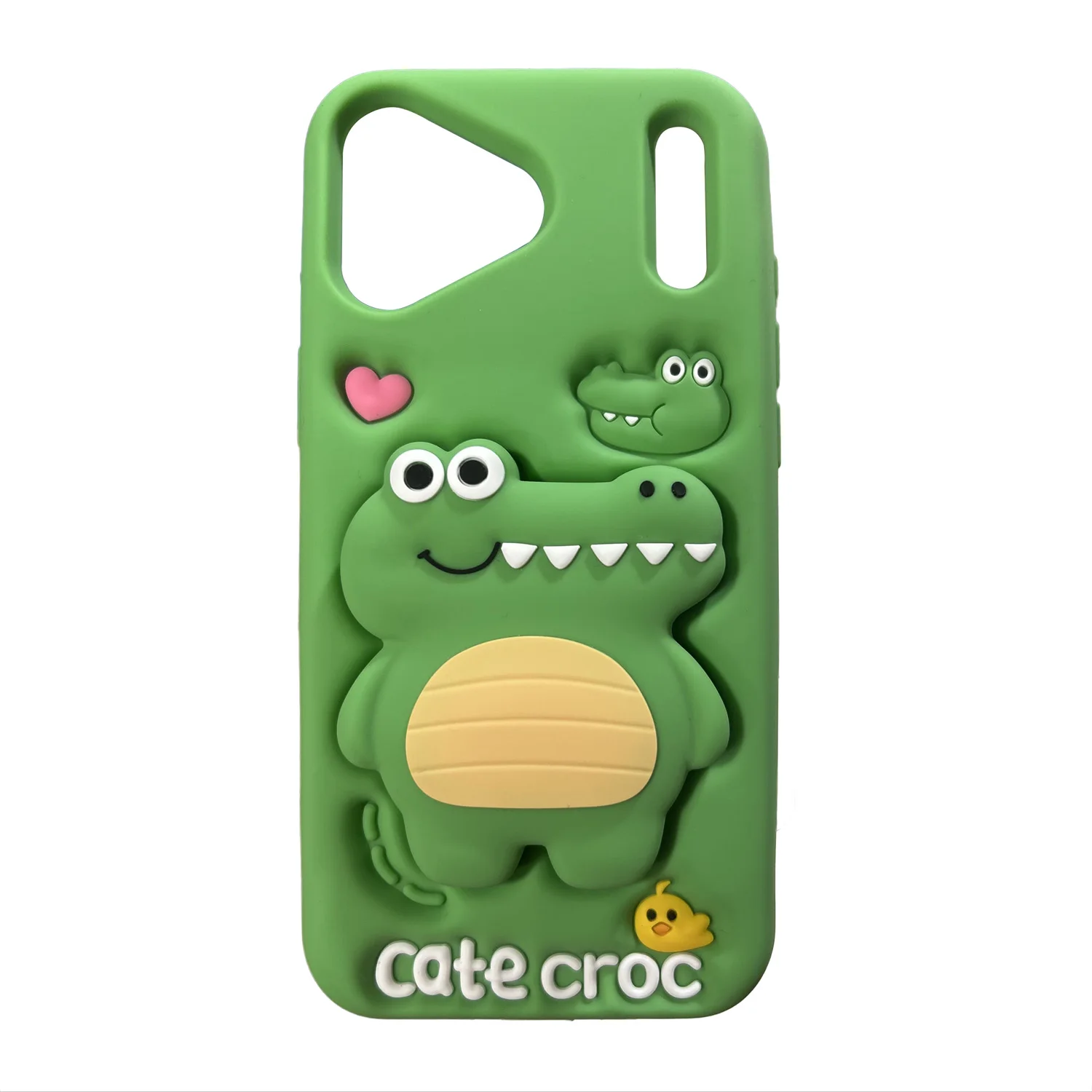 

17Pro 3D Crocodile Telescopic Bracket For iPhone 11 12 13 14 15 16 ProMax Cute Cartoon Soft Silicone Phone Case Back Cover Shell