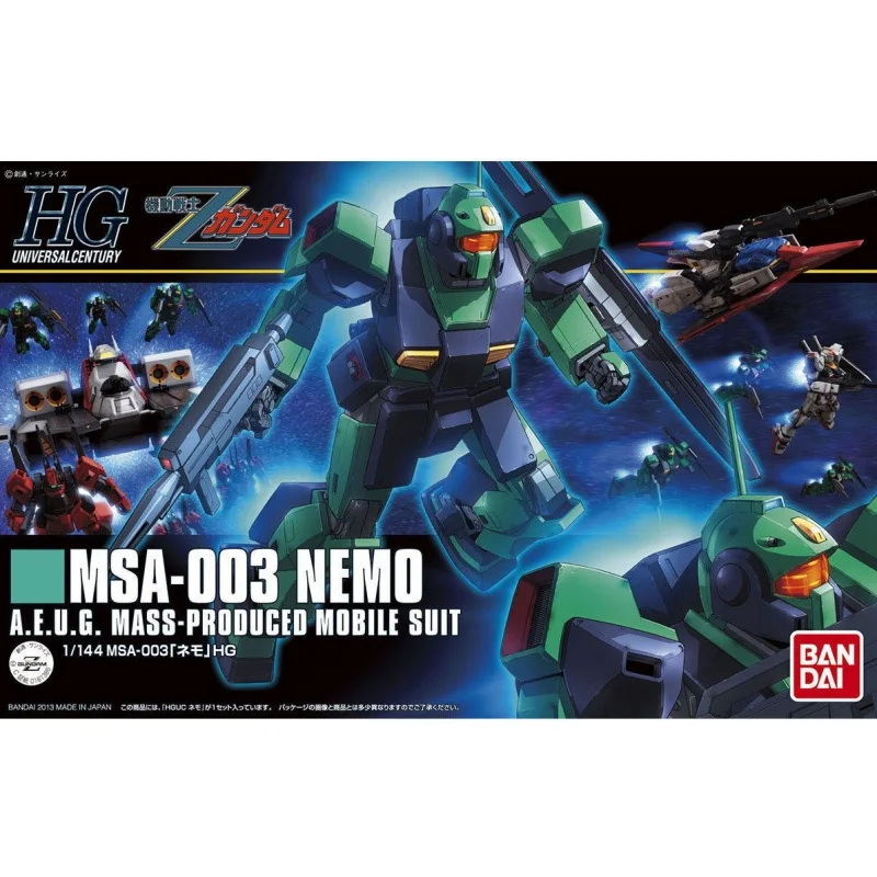 BANDAI Anime HG 1/144 MSA-003 NEMO Gundam Model Kit Robot Quality Figma Assembly Plastic Action Toys Figures Gift