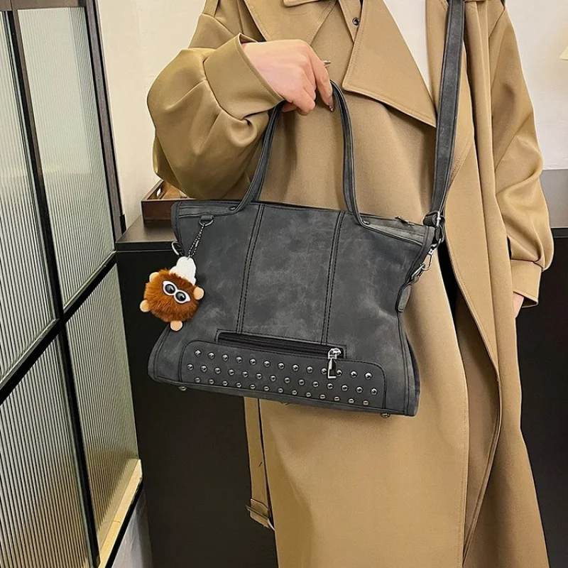 

Элегантная кожаная классическая винтажная большая сумка для женщин, элитный минималистичный уникальный парижский модный стиль