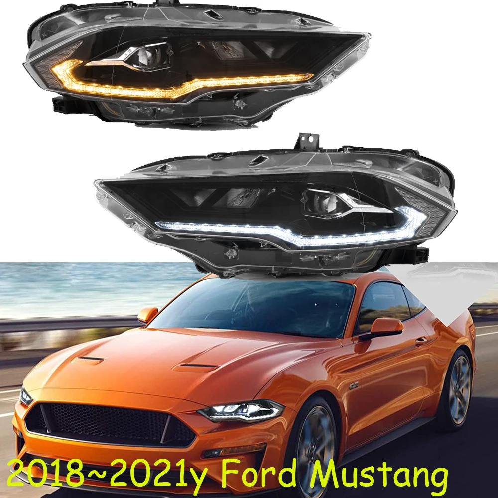 Car Styling Head Lamp Mustang Headlight 2018~2021y All LED Headlight DRL Mustang daytime running light Auto Accessories