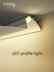 Profil aluminiowy Led Light bezgraniczna lampa liniowa taśma COB sufitowa lampa sufitowa z miękkim kanałem odbijana rura Downlight z rowkiem