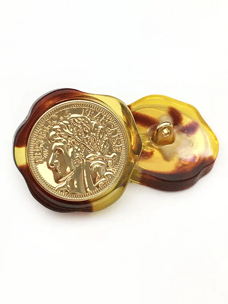 6 stücke 18/20/23/25/30mm Harz Metall Tasten für Kleidung Kleid Frauen Mantel DIY Nähen Taste Luxus Handgemachte Dekorative Zubehör – Detail 8