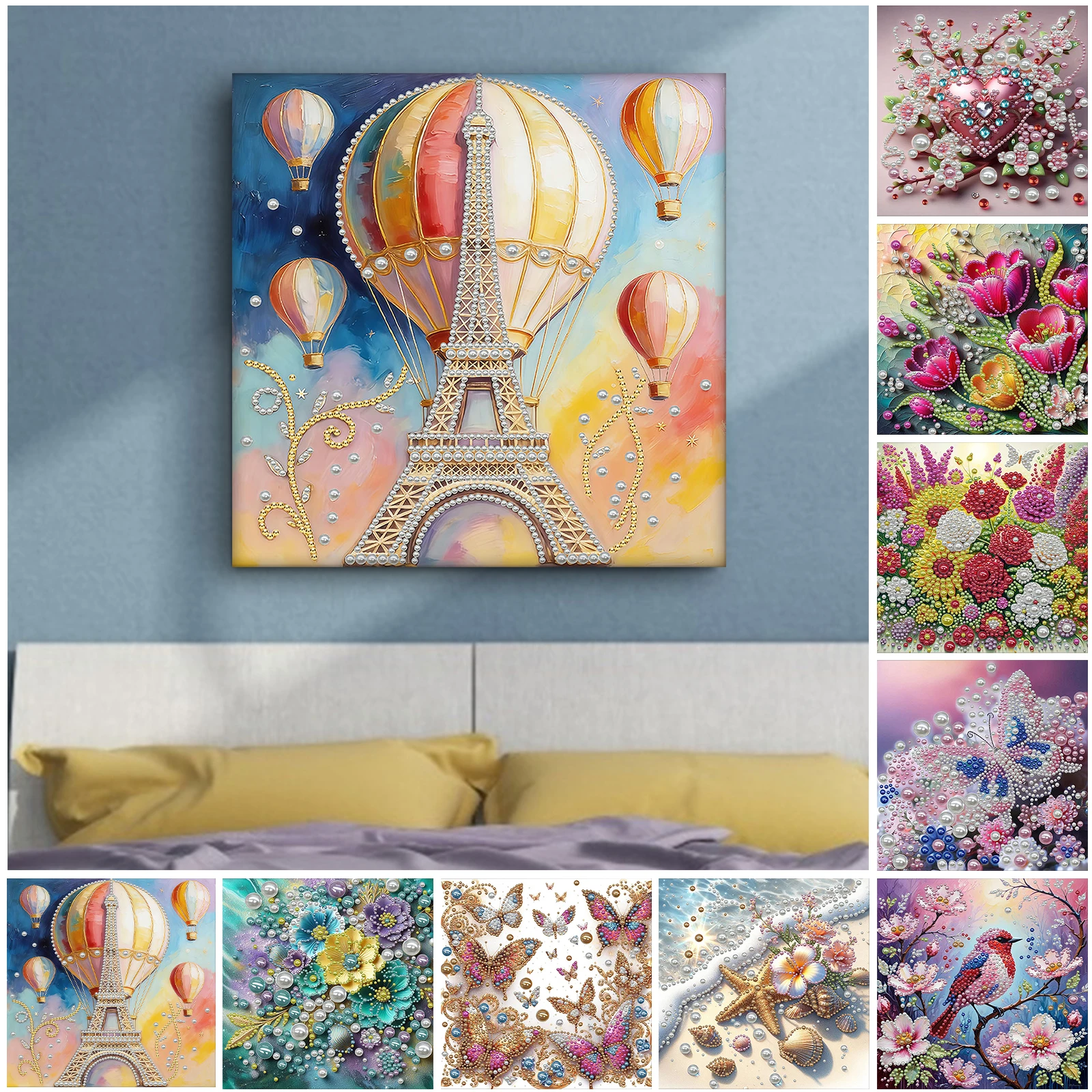 

DIY Pearl Gem Paintings Picture Arts Craft With Frame 30x40cm for Adults Beginners Home Wall Decor