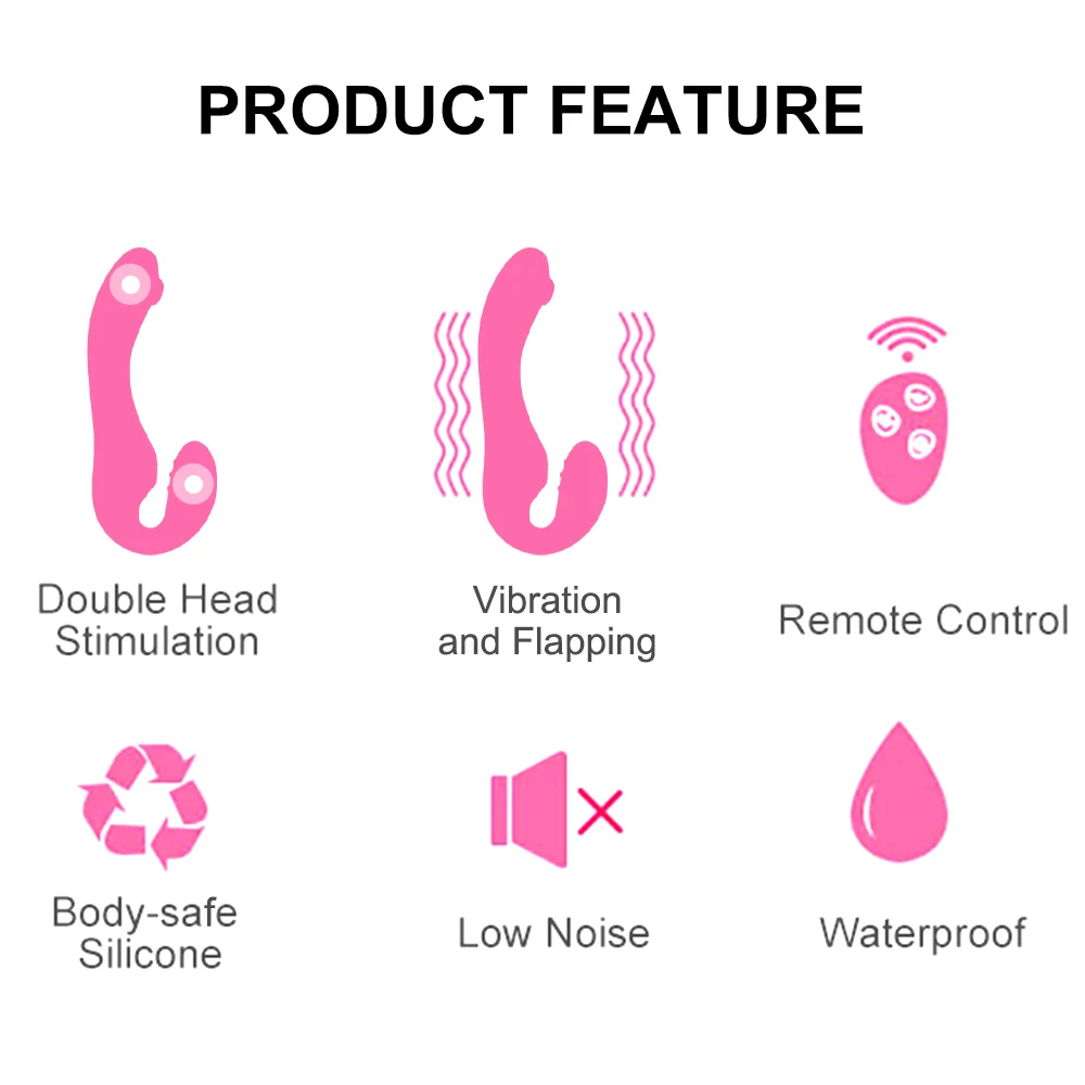 10Speeds Strapless Strapon Dildo Vibrator Female Double Vibrating G Spot Adult Sex Toys For Women Couple Anal Prostate Massager