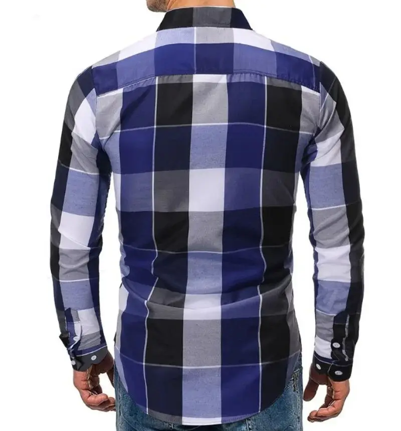 2024 Men's Long Sleeve Checkered Shirt Special Wide Fit Fleece Lined Thickened  Collar Autumn Season Fashion Outerwear