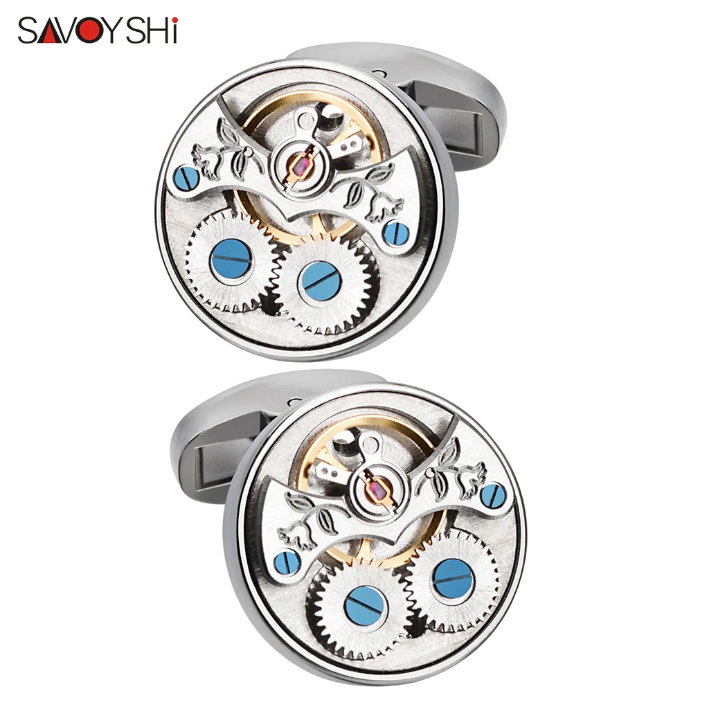 

SAVOSHI Mechanical Watch Movement Cufflinks For Mens French Shirt Fashion Gift Cuff Buttons Newest Style Jewelry Drop Shipping