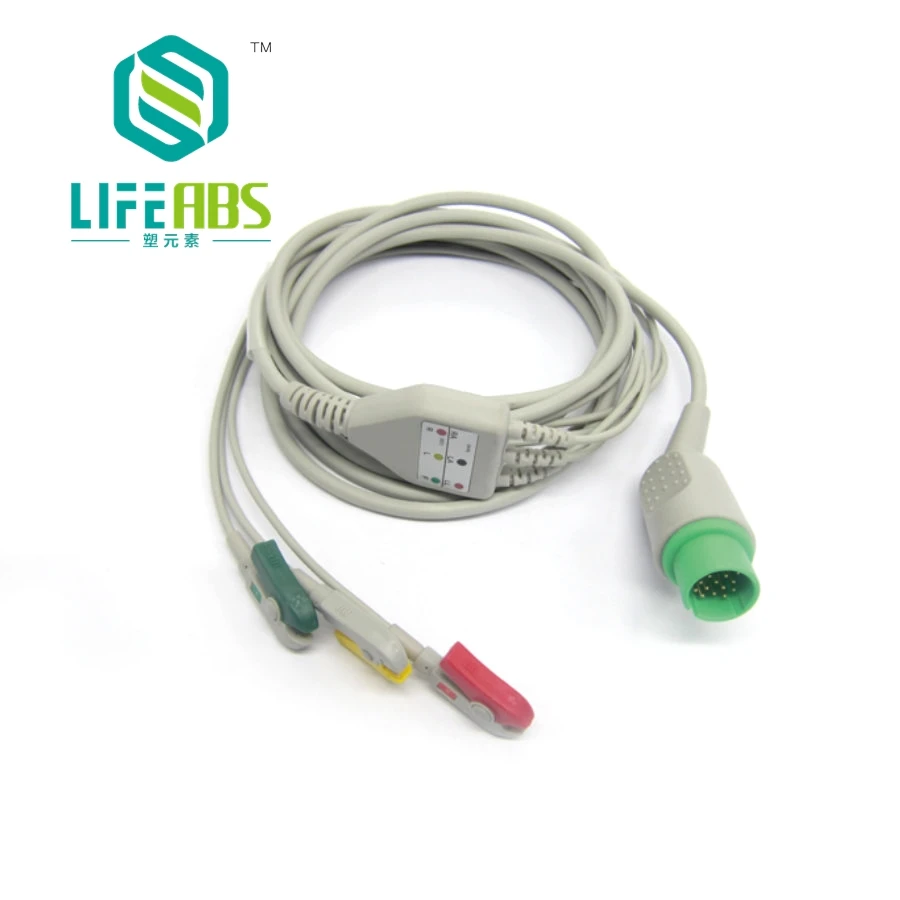 

One-Piece Ecg Cable Ekg Cable Iec 3leads 5leads Snap Clip Ecg Lead Wires for S*pacelab Mornitor Machine