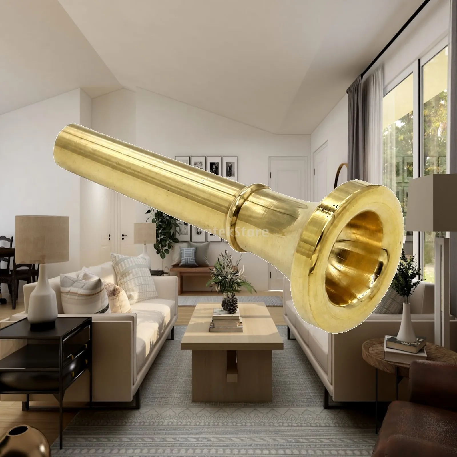 Trumpet Mouthpiece Brass Tone Adapter Easy Blowing Bright Sound for Bb Trumpet Cornet Musicians