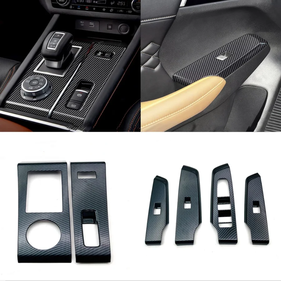 

For Mitsubishi Outlander 2022 2023 Accessories RHD Center Console Inner Gear Shift Parking Stop Cover Trim Window Lift Switch