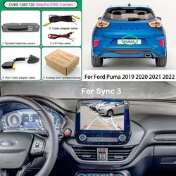 HD Trunk Handle Dynamic trajectory Rear view Camera For Ford Puma 2019 2020 2021 2022 54 Pin RCA Adapter Wire Harness For SYNC 3