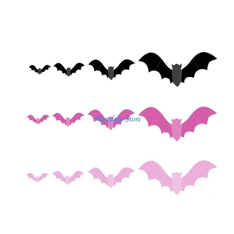 

U2JC 1 Set Halloween Decals Black Adhesive Decor for Hallowen Parties & Home