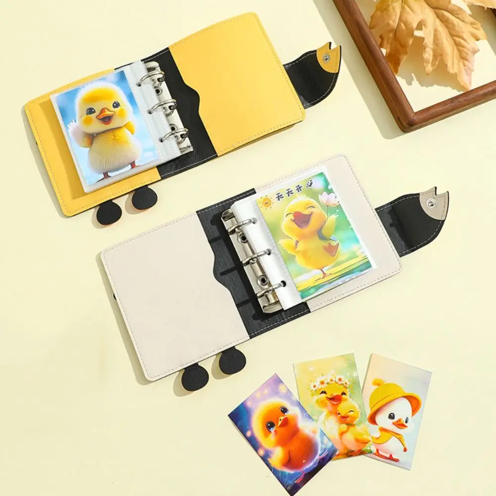 

Yellow Duck Card Album 3-inch One Grid Postcard Storage Album Cartoon Design Durable Material Photo Storage Album