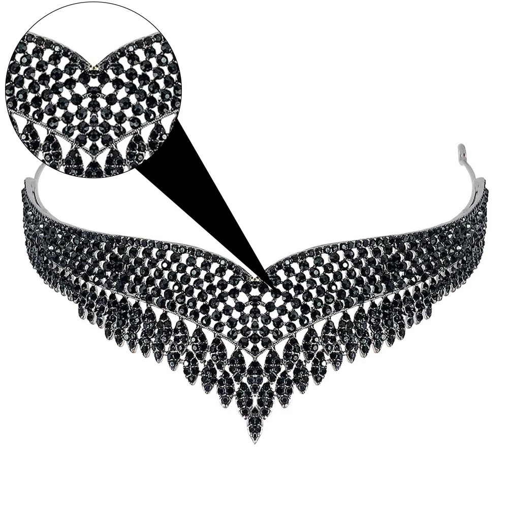 1 قطعة تاج الزفاف خمر الرجعية الزفاف هيربيسي سبيكة حجر الراين غطاء الرأس الزخرفية لحفلة عيد ميلاد تأثيري الرقص الكرة