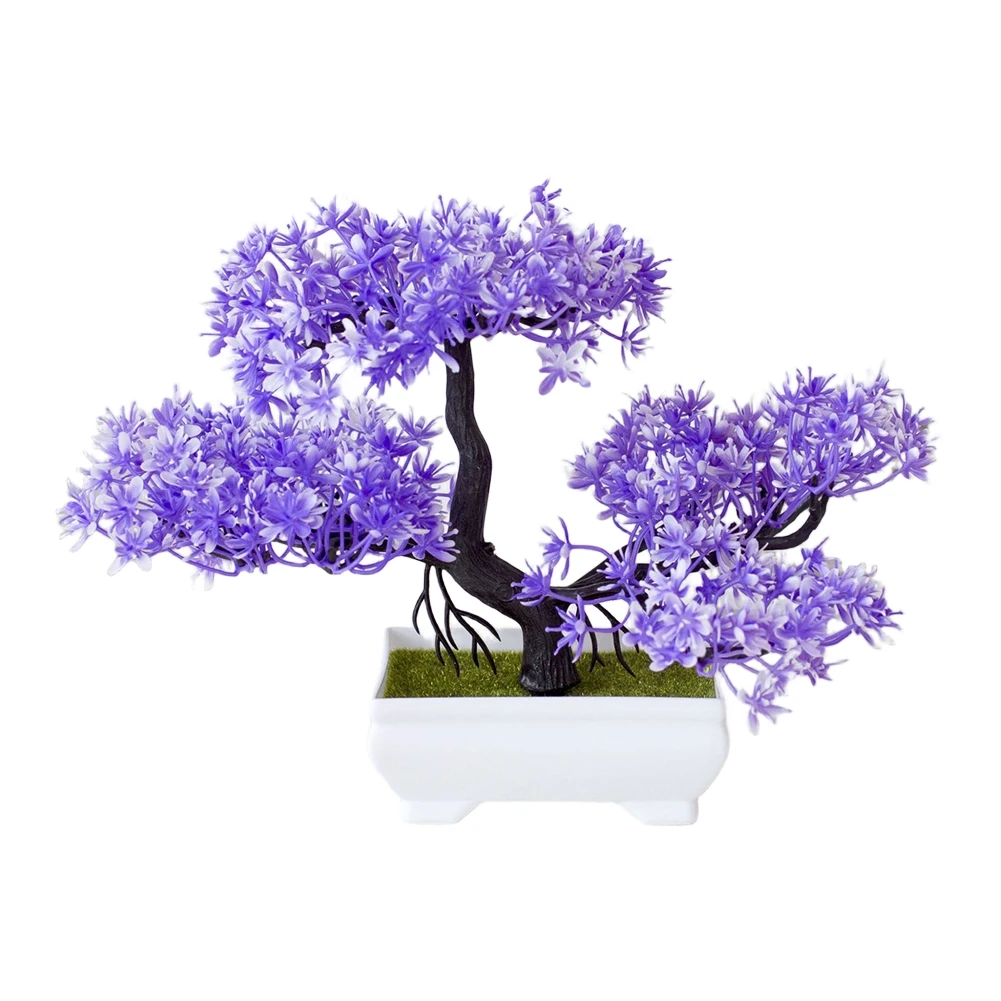 Plastic Artificial Pine Tree in Decorative Pot for Home Office Retail Space Tabletop Living Room Dining Area Natural Aesthetic