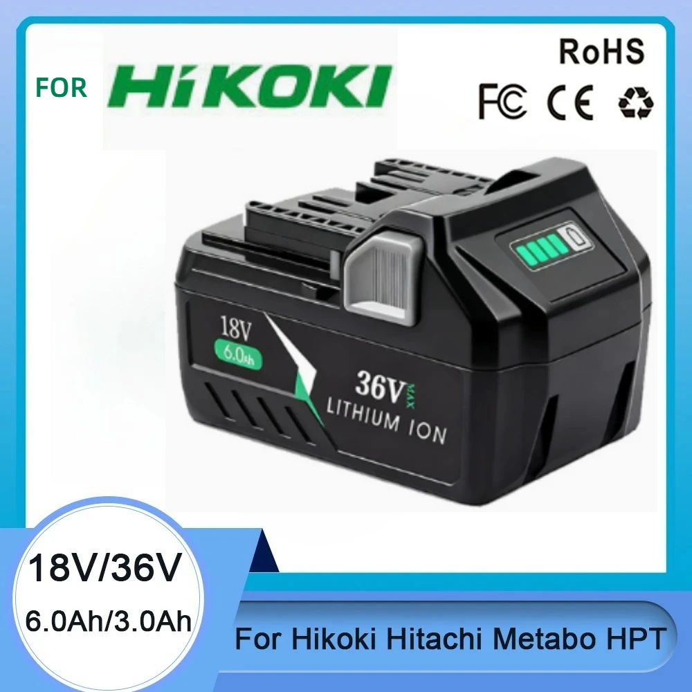 For Hitachi HiKOKI BSL36A18 BSL36B18 Rechargeable Battery 6.0Ah 18V/36V MultiVolt Lithium Battery For Cordless Power Tools