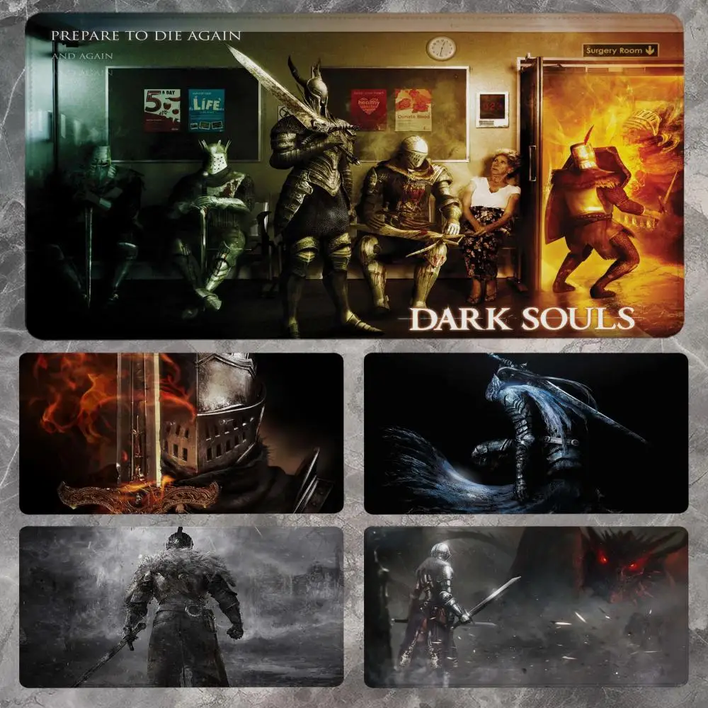Game Dark Souls Mauspad, 90 x 40 cm, rutschfestes Gaming-Mauspad, Gamer-E-Sport-Mauspad, Spiel, mechanische Tastatur, XXL-Schreibtischunterlage