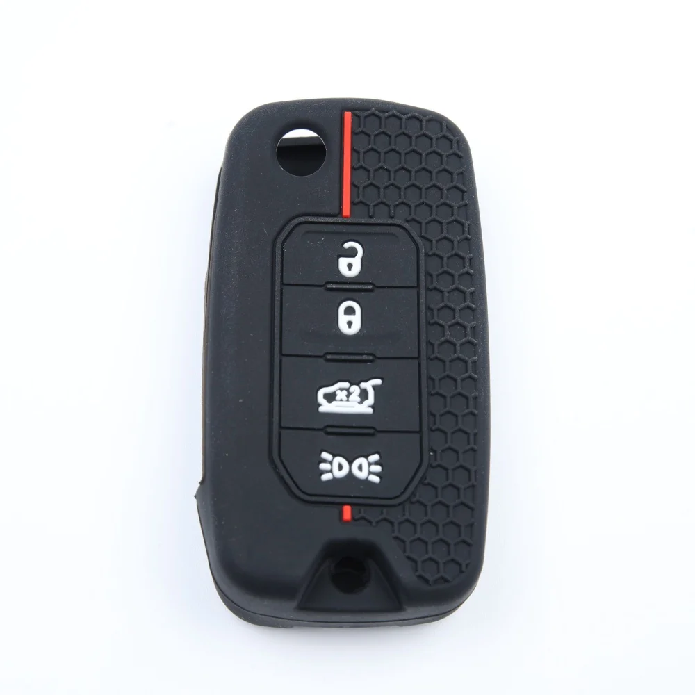 For Jeep Cherokee Compass S Renegade Grand Commander Silicone Car Remote Key Case FOB for Dodge Journey Challenger Jcuv Charger