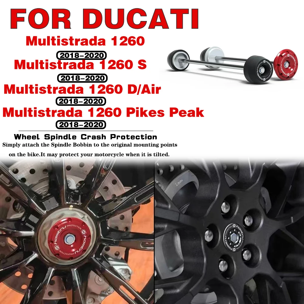 

For DUCATI Multistrada 1260 / s / D/ Air / Pikes Peak / S Grand Tour Front Rear Wheel Spindle Crash Protection