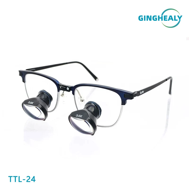 

Лупы Ginghealy 24 TTL Galilean 2.5X/3.0X/3.5X с индивидуальной настройкой IPD, стоматологические хирургические лупы с прозрачными квадратными линзами и титановой оправой