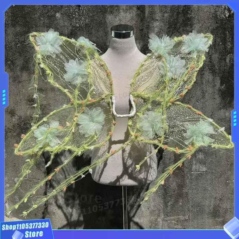 Dreamy Elf Flower Fairy Angel Wings for Photography Stage Performance Photo Props Costume Accessory Kids Adult Dress Up Party