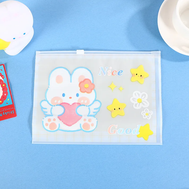 10/40Pcs Cartoon Pattern Zipper Storage Bag Portable Cosmetics Small Items Candy Storage Cute Pattern Self Sealing Packaging Bag