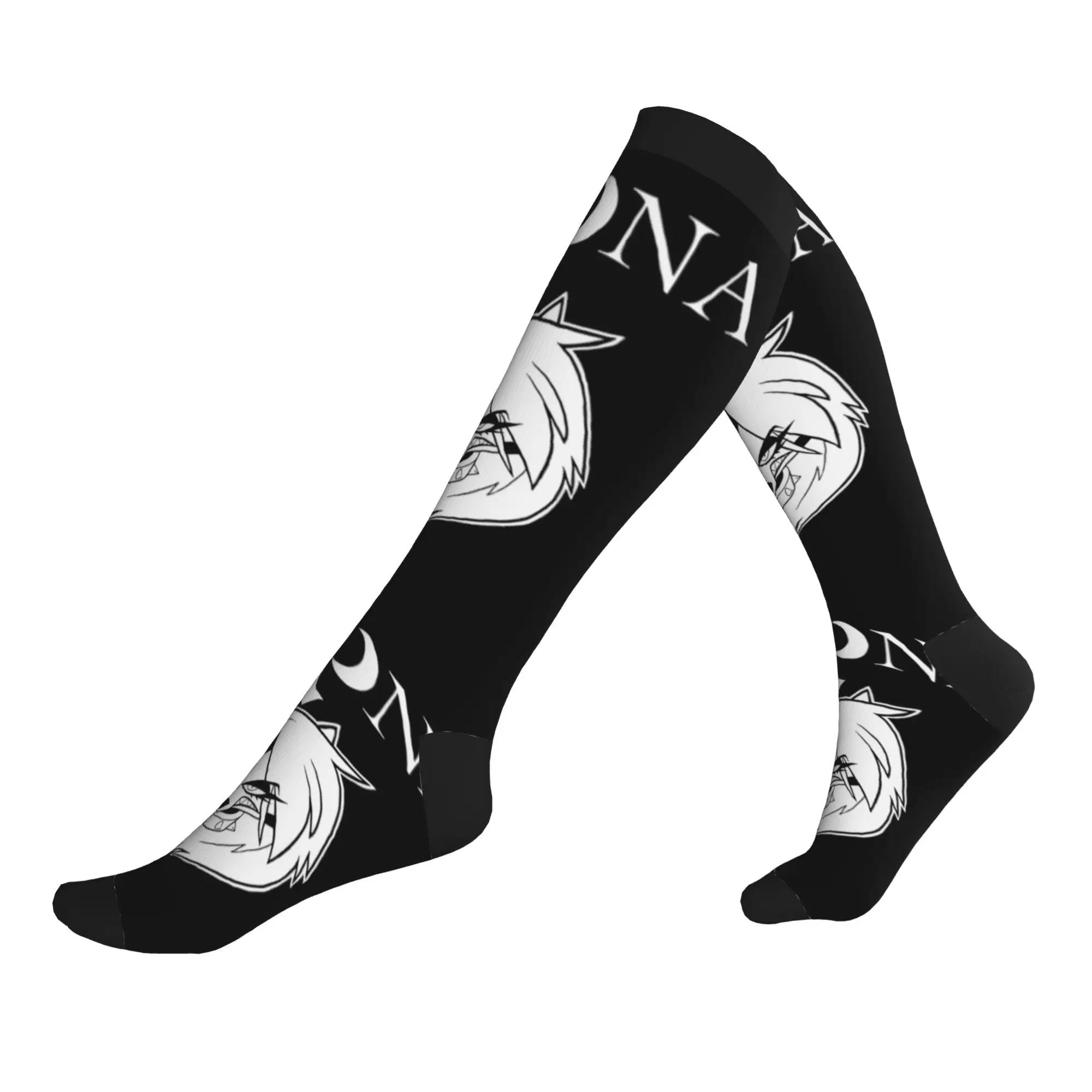 Loona Helluva Boss Mens Sports Compression Socks Unisex Cute Animated Musical Film Spring Summer Autumn Winter Dress Socks