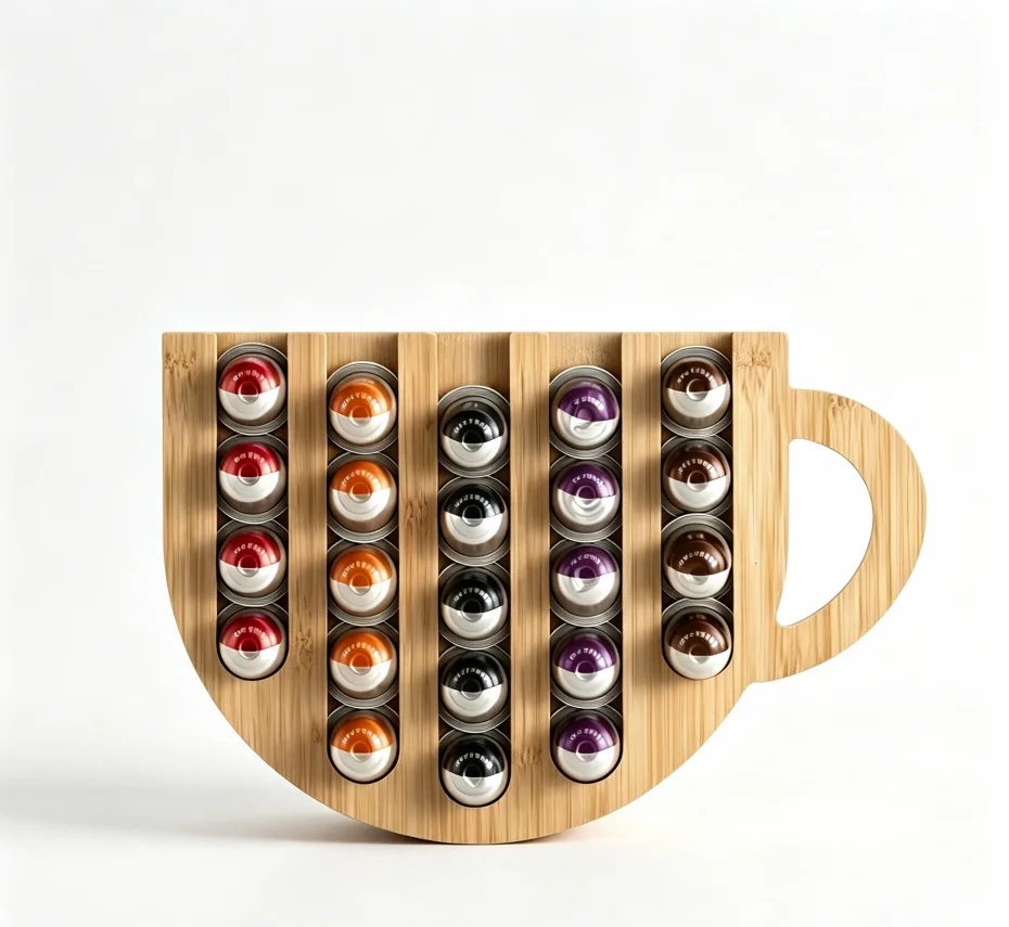 Rotatable Clear Acrylic Coffee Capsule Holder, Storage Display Rack for Nespresso K-CUP Dolce Gusto Coffee Pod Organizer