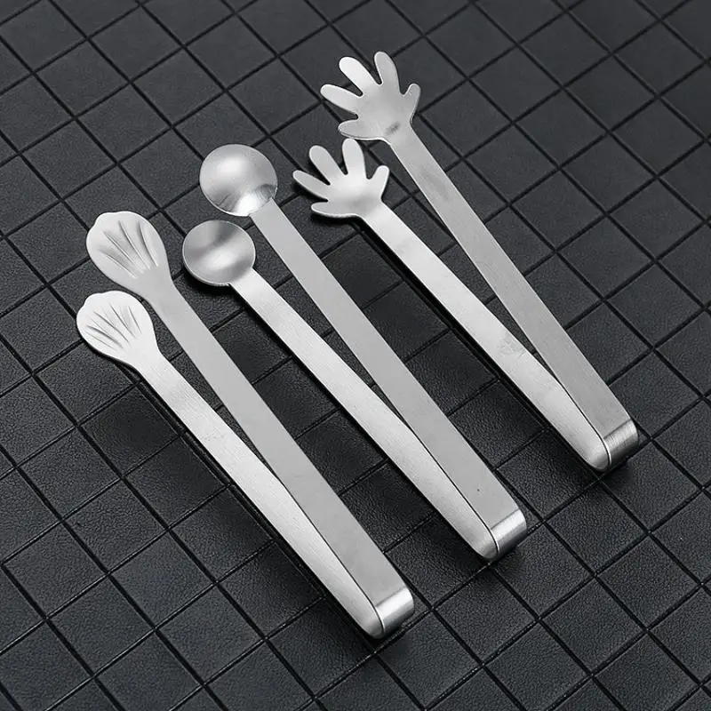 Rust‑Proof Mini Stainless Steel Food Tongs,Cute Shapes For Kitchen Dessert Party