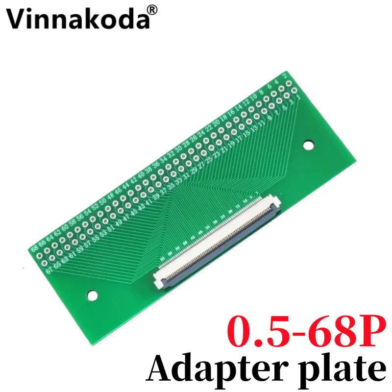 Placa adaptadora FFC/FPC-68PIN en inserción recta 2,54 y soldar la placa adaptadora de cable de fila suave de la prueba de asiento de paso 0,5