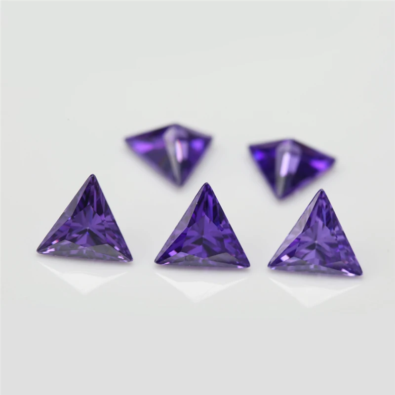 Size 3x3mm~10x10mm Triangle Shape Loose Cubic Zirconia Stone 5A Zircon CZ Synthetic Gemstone For Jewelry