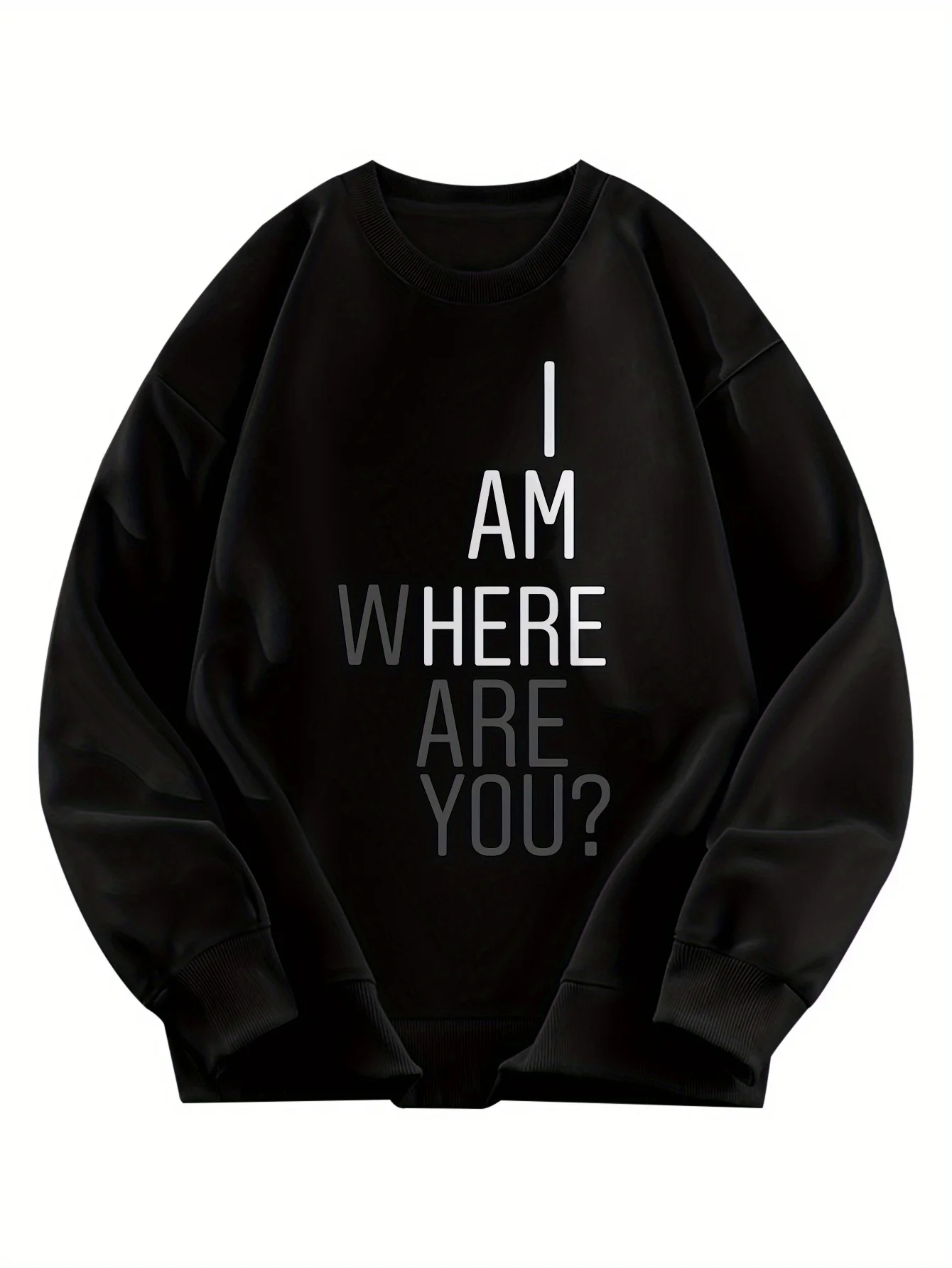 

One white rectangular block black background print fun print crew neck sweater, autumn crew neck top, mac