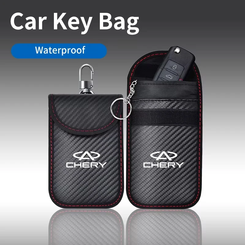 Car Key Signal Shielding Bag Anti‑Theft RFID Keychain Case For Chery Tiggo 2 3 5 7 8 PRO 3X 5X QQ Arrizo Fulwin Auto Accessories