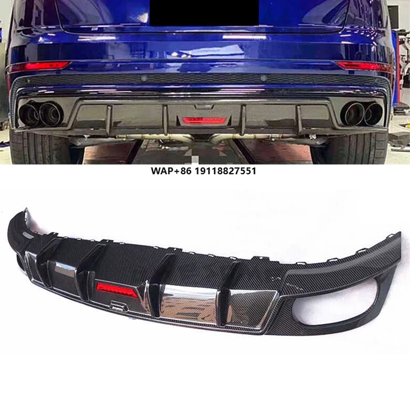 

Carbon Fiber Car Rear Diffuser Lip for Q8 RS8 2020 With Led Light