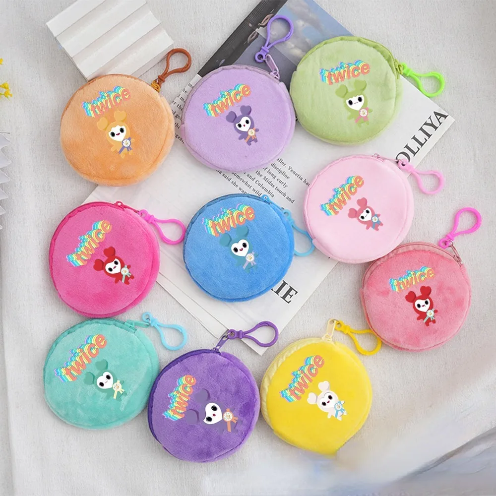 KPOP TWICE Lovely Candy Color Plushie Coin Purse Wallet Cosmetics Little Fresh Student Coin Key Earphone Storage Bag FANS Gift