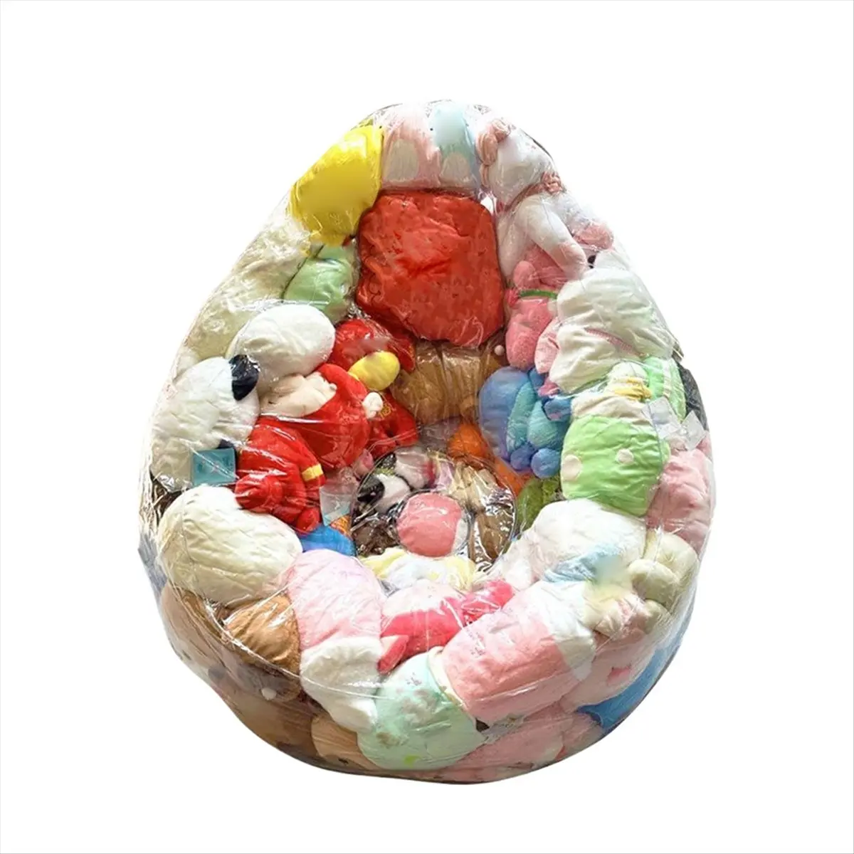 A56K Clear Stuffed Bean Bags Chair Cover Large Lazy Sofas Seat Cover Plush Toy Storage Child Adult Tatamis No Filler Included
